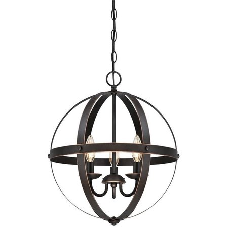 WESTINGHOUSE Chandelier Orb W/Highlghts 3Lt 63418